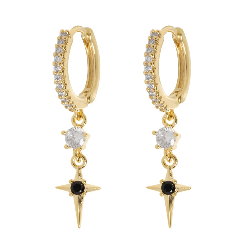 Elvira - Crystal Star Statement Hoop Earrings