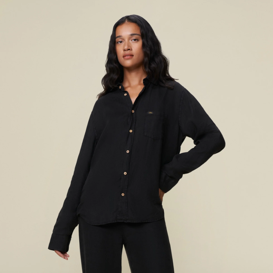 LUCAS LINEN SHIRT-BLACK