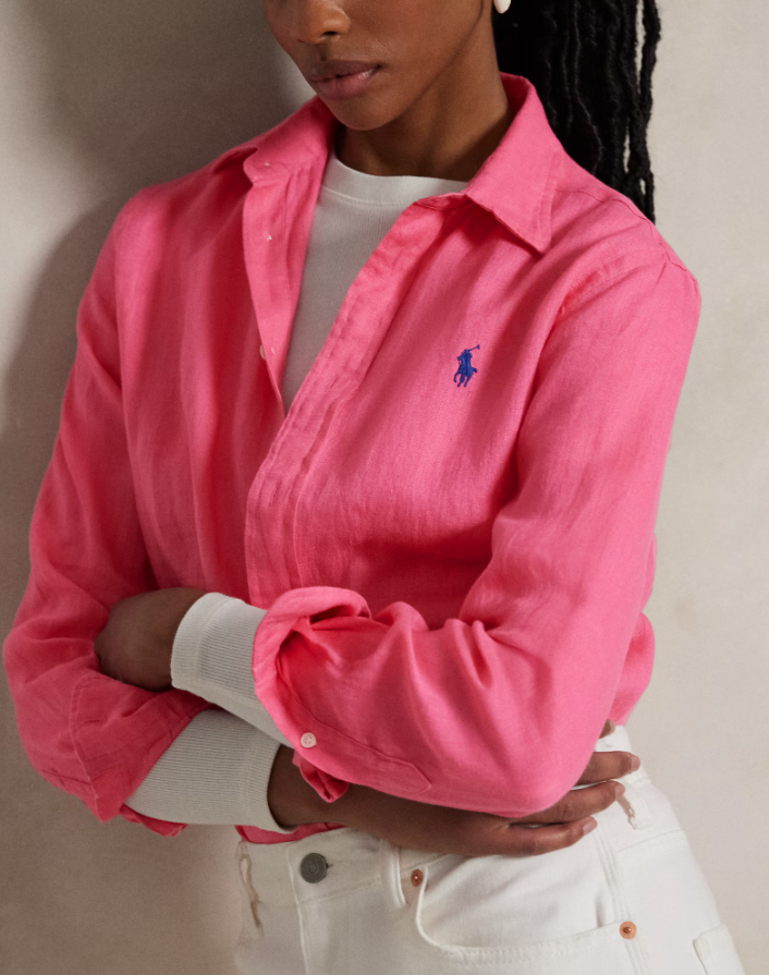 CLASSIC FIT LINEN  SHIRT-HT FUSCHIA