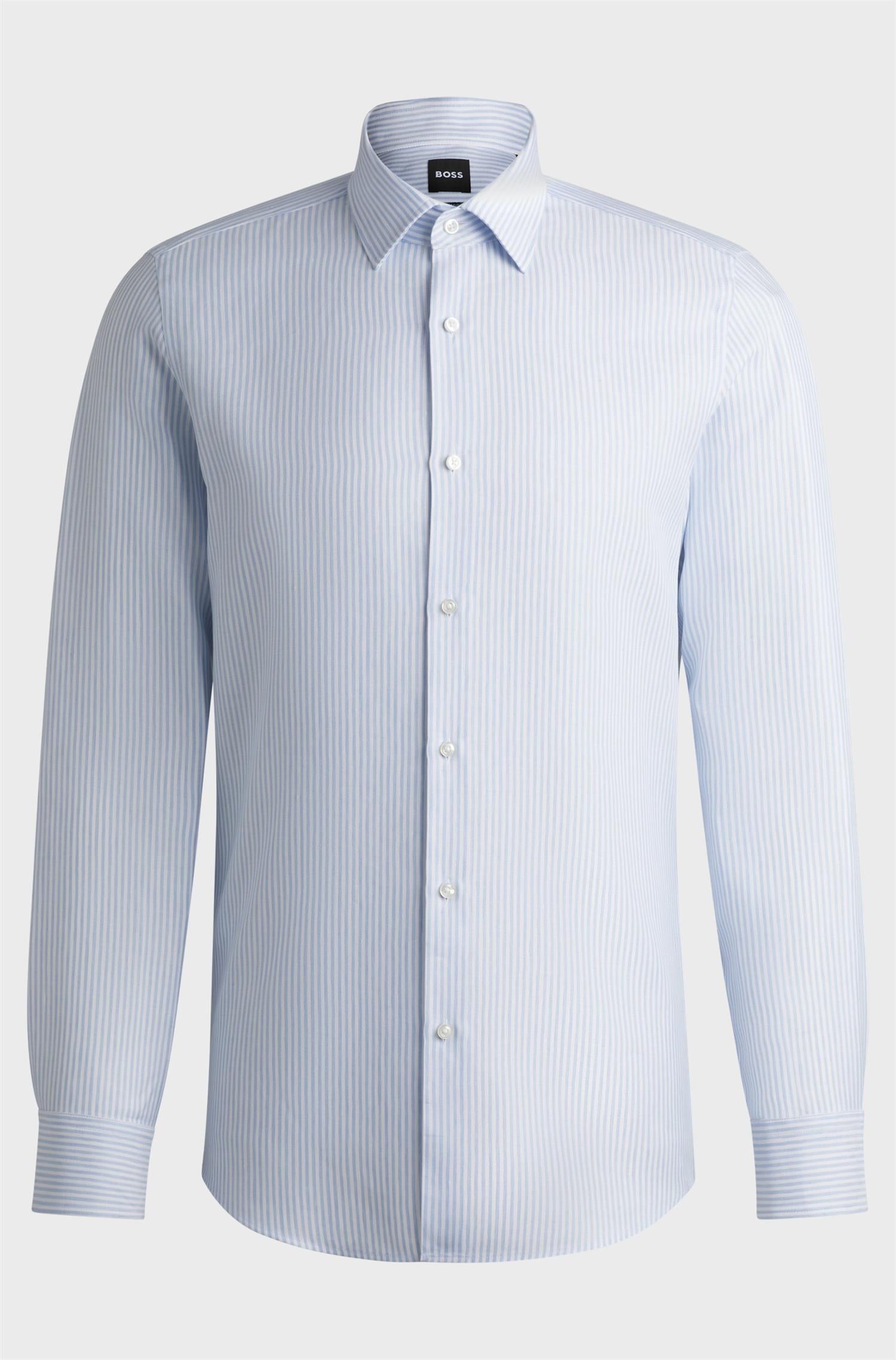 HANK SLIMFIT SHIRT IN A STRIPED LINEN BLEND