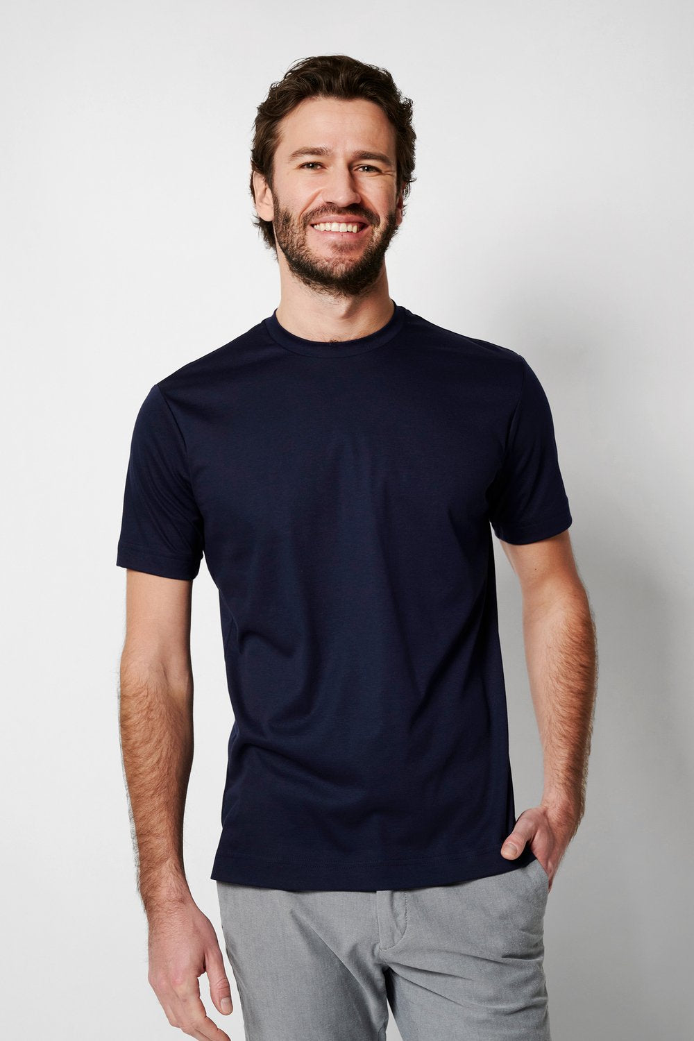 T-SHIRT ROUNDNECK 1/2 SOLID DARK NAVY