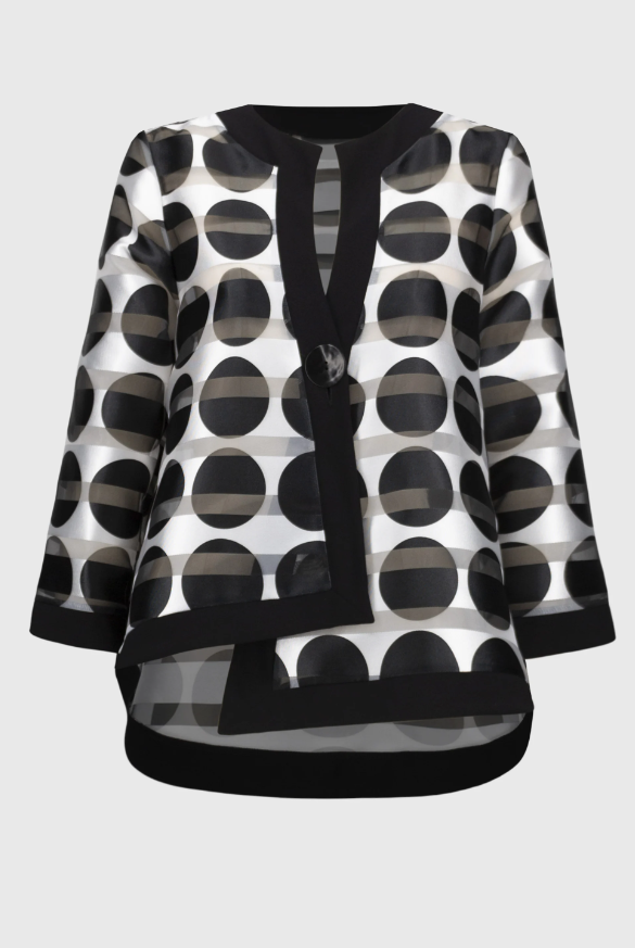 Sahdow Stripe Dot Print Swing jacket