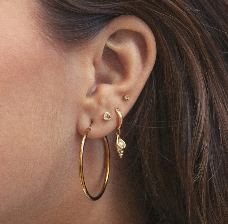 Jo - Medium Hoop Earrings 35 mm Stainless Steel - Gold