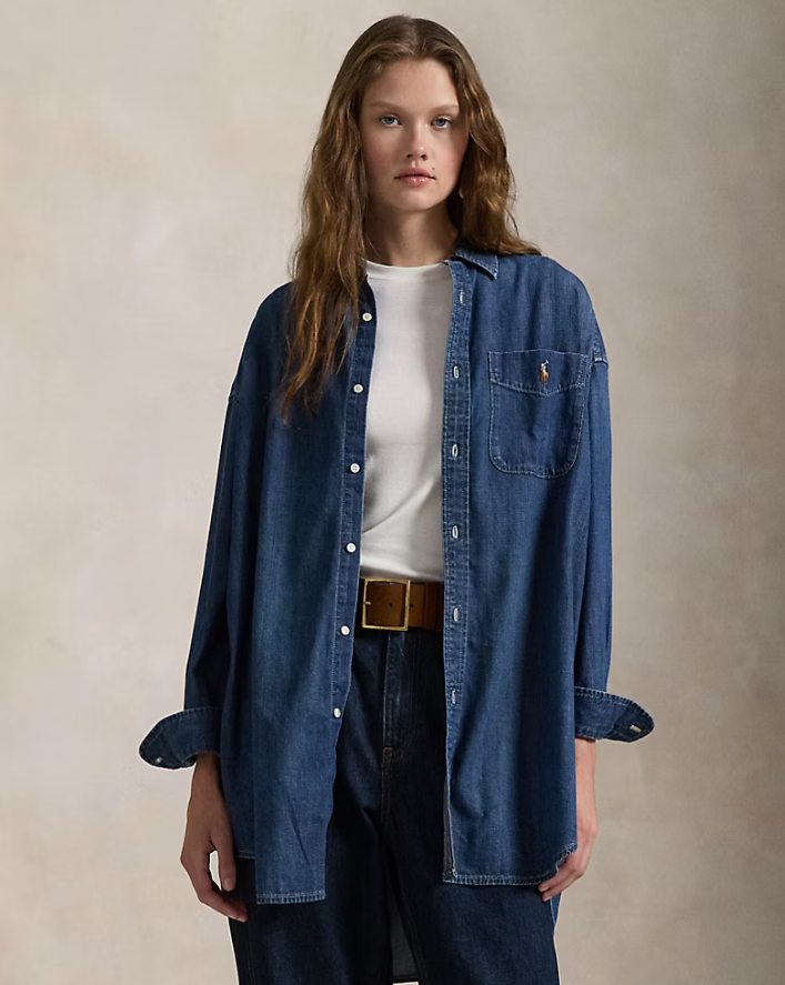 OVERSIZED FIT DENIM SHIRT-REMY WASH