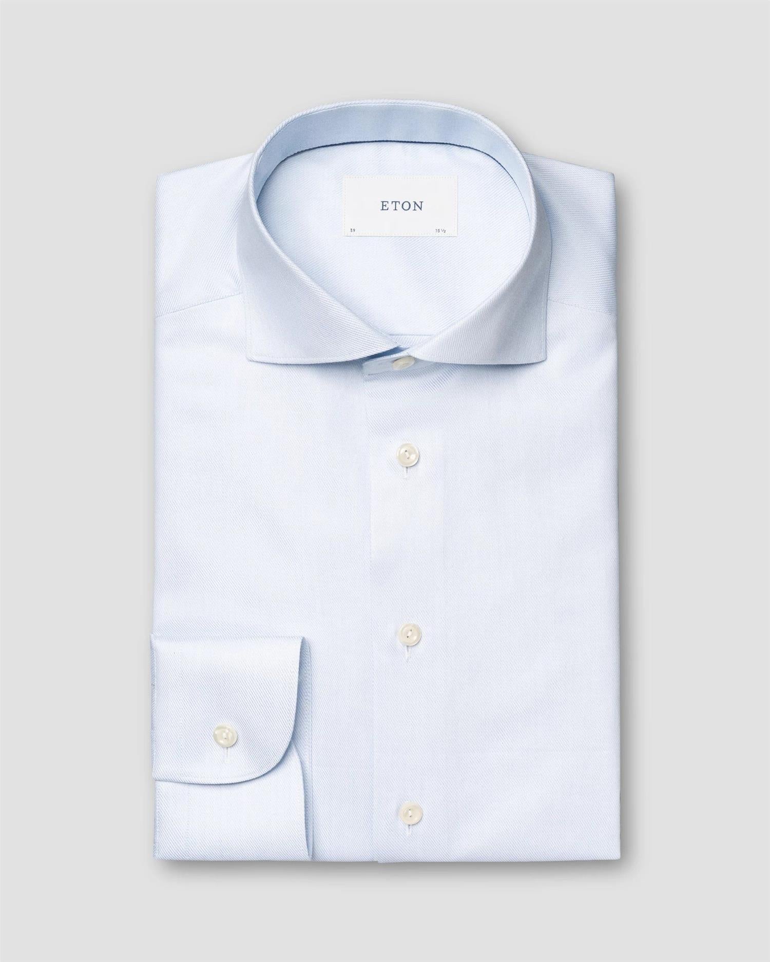 LIGHT BLUE MELANGE SEMI SOLID SLIM SHIRT  Fine Twill