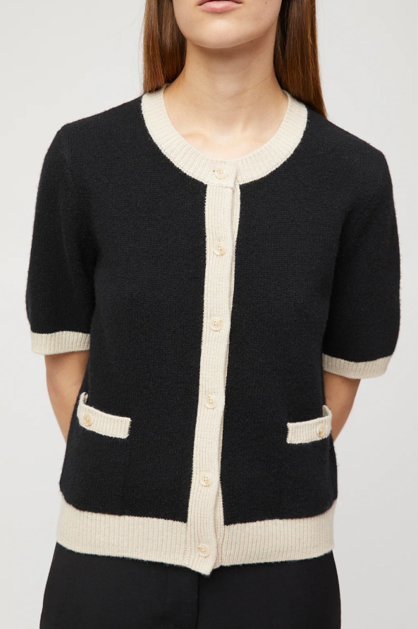 TOULOUSE CARDIGAN TEE BLACK/BUTTER