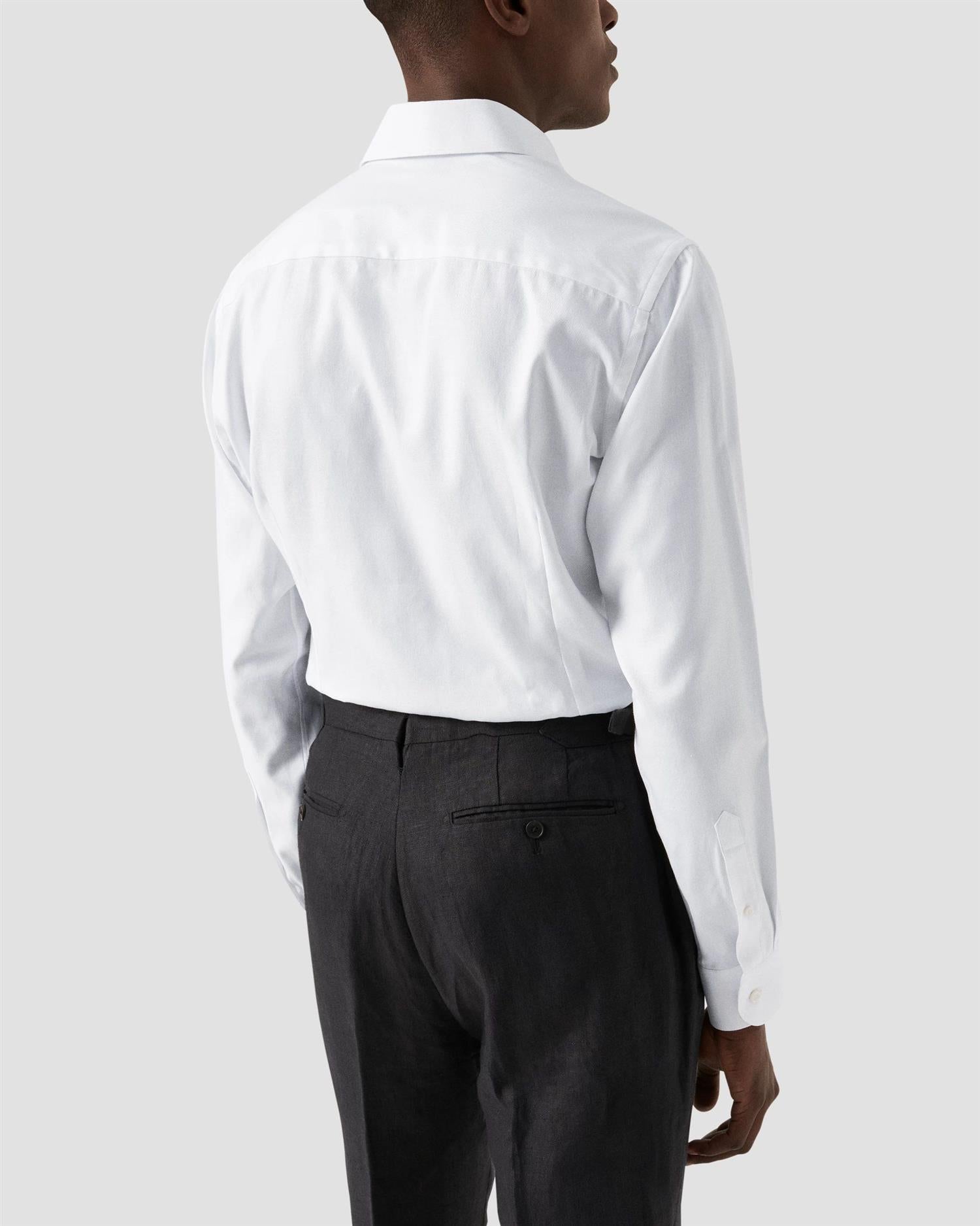 WHITE MELANGE SEMI SOLID CONTEMPORARY SHIRT  Fine Twill