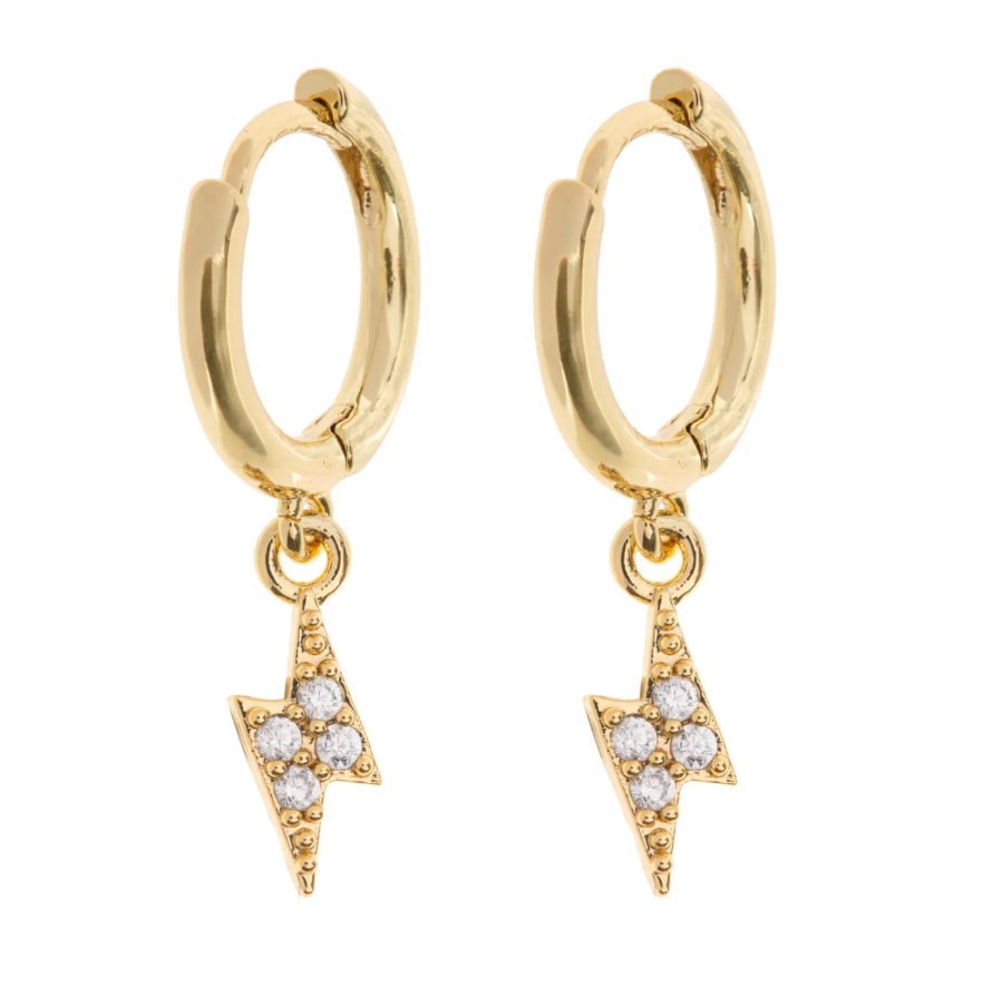 Sienna - Crystal Lightning Hoop Earrings