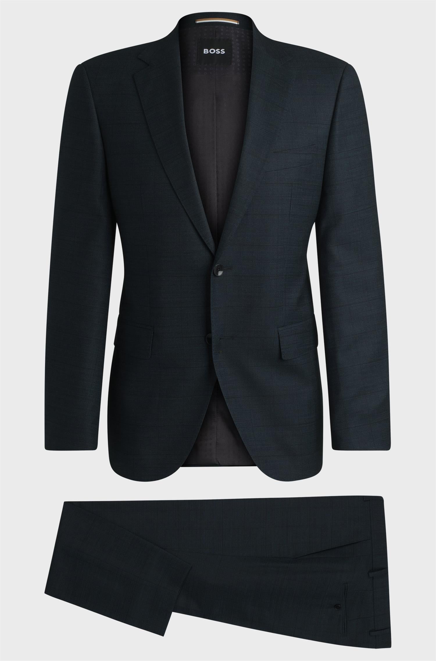 REGULAR-FIT SUIT IN CHECKED STRETCH WOOL