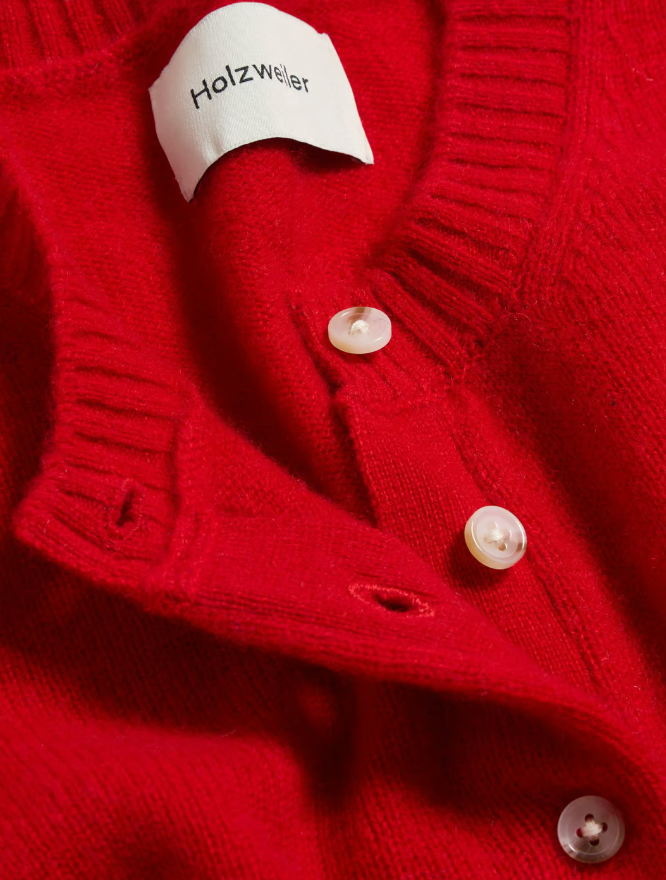 W CASHMERE CARDIGAN-RED