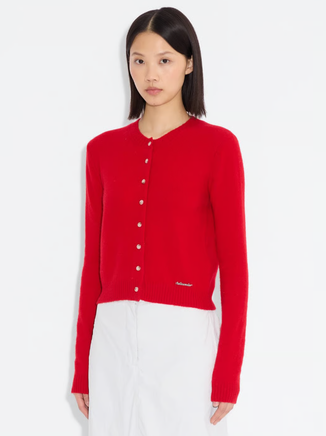 W CASHMERE CARDIGAN-RED