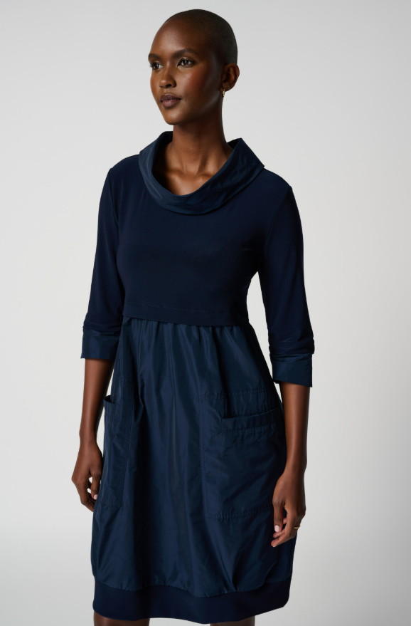 Cocoon Dress - Navy