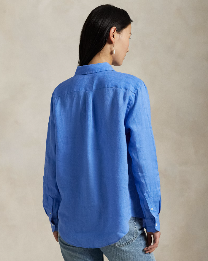 CLASSIC FIT LINEN  SHIRT-HRB IS BLUE