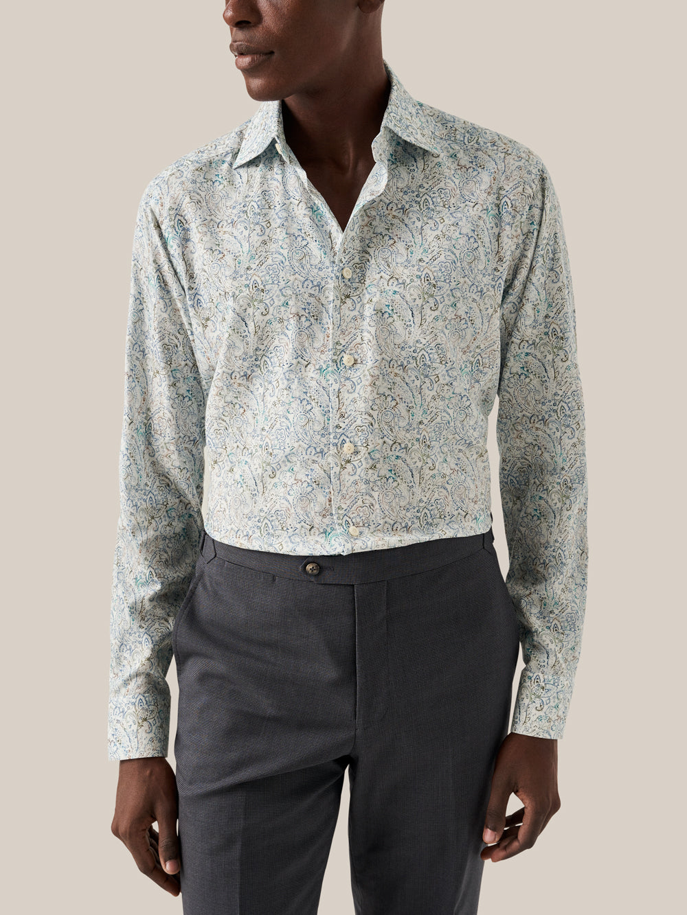 PAISLEY COTTON TENCEL CONTEMPORARY SHIRT SS24