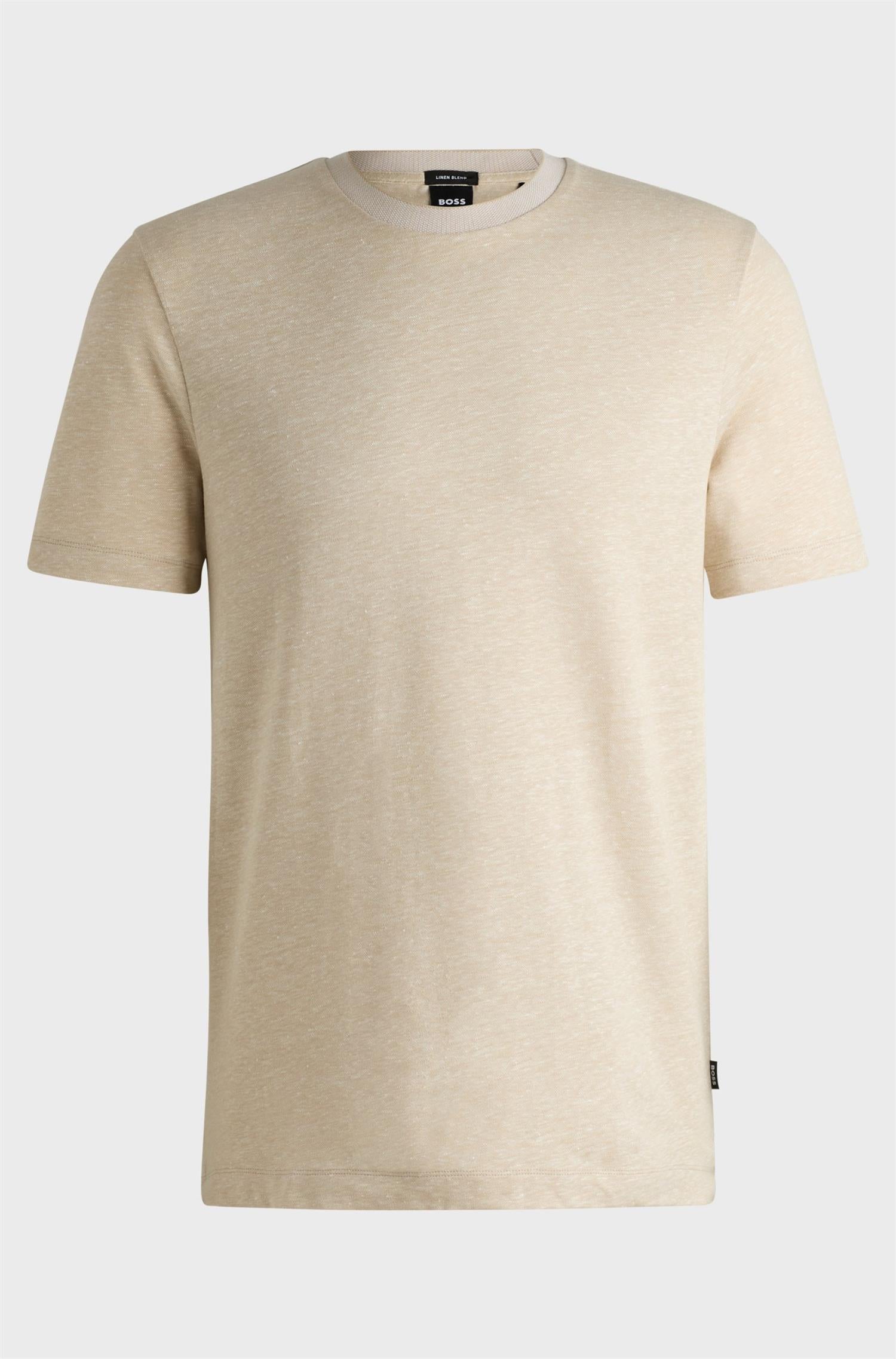 THOMPSON REGULAR FIT T-SHIRT IN COTTON AND LINEN