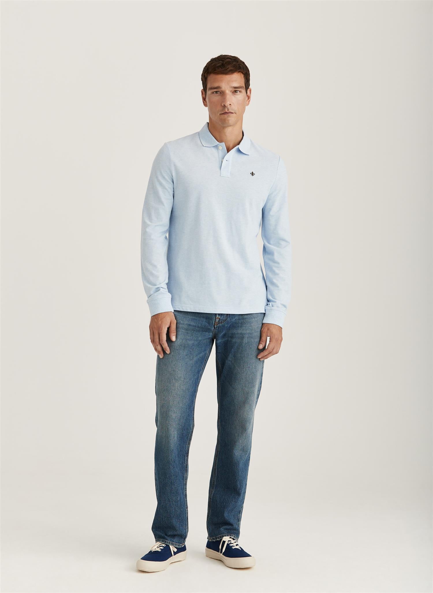 CAMDEN LS POLO SHIRT LIGHT BLUE