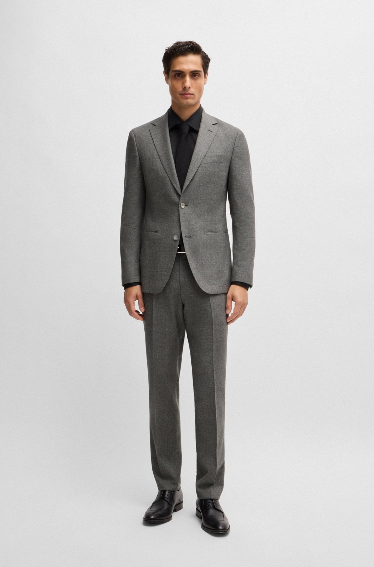 HUGE 2PCS SUIT IN MICRO PATTERNED STRETCH WOOL