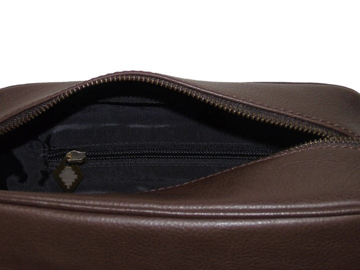 HOMBRE WASHBAG BLACK LEATHER