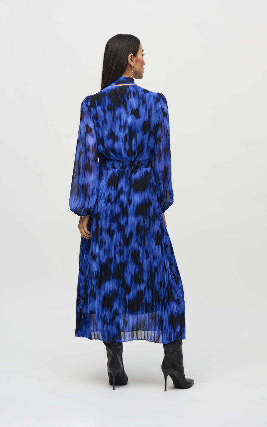 Chiffon Abstract Print Midi Dress