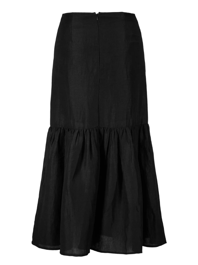 VILDA LINEN SKIRT BLACK