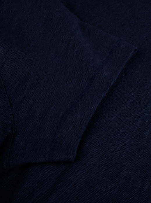 BLUE LINEN POLO SHIRT