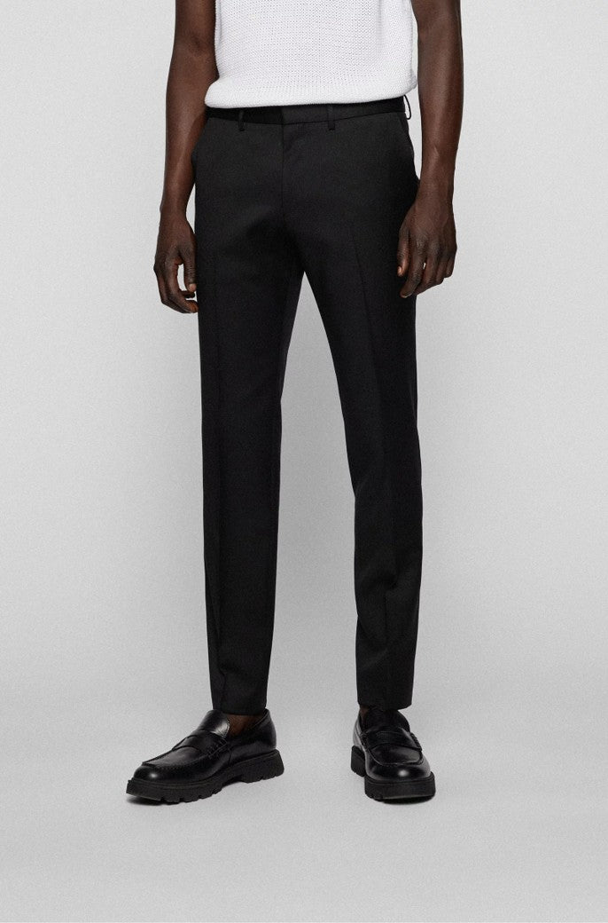 WENTEN EXTRA SLIM FIT WOOL TROUSER BLACK