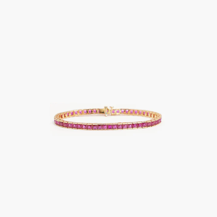 TENNIS BRACELET PINK GOLD