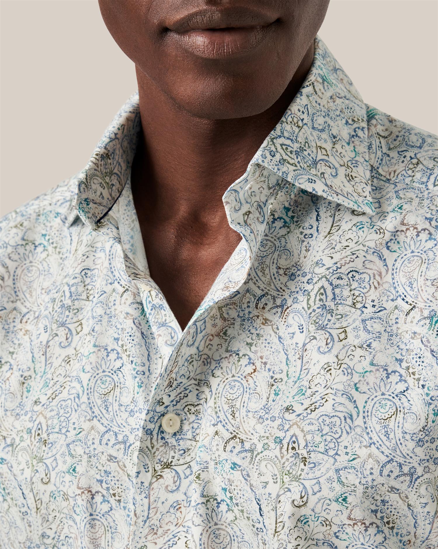 PAISLEY COTTON TENCEL CONTEMPORARY SHIRT SS24