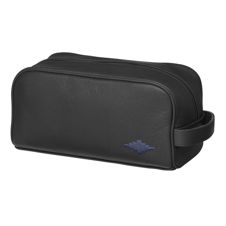 HOMBRE WASHBAG BLACK LEATHER