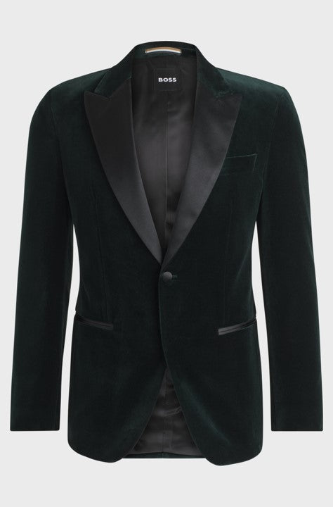 SLIM FIT TUXEDO JACKET IN PURE COTTON VELVET