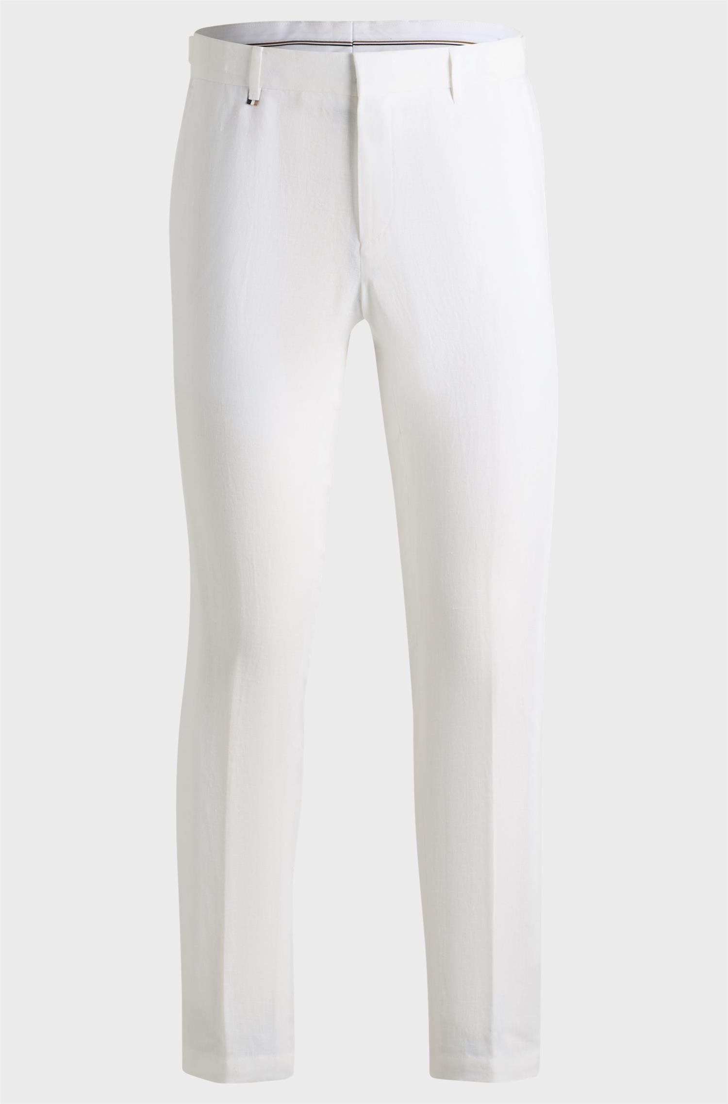 GENIUS WHITE FORMAL LINEN CANVAS TROUSER