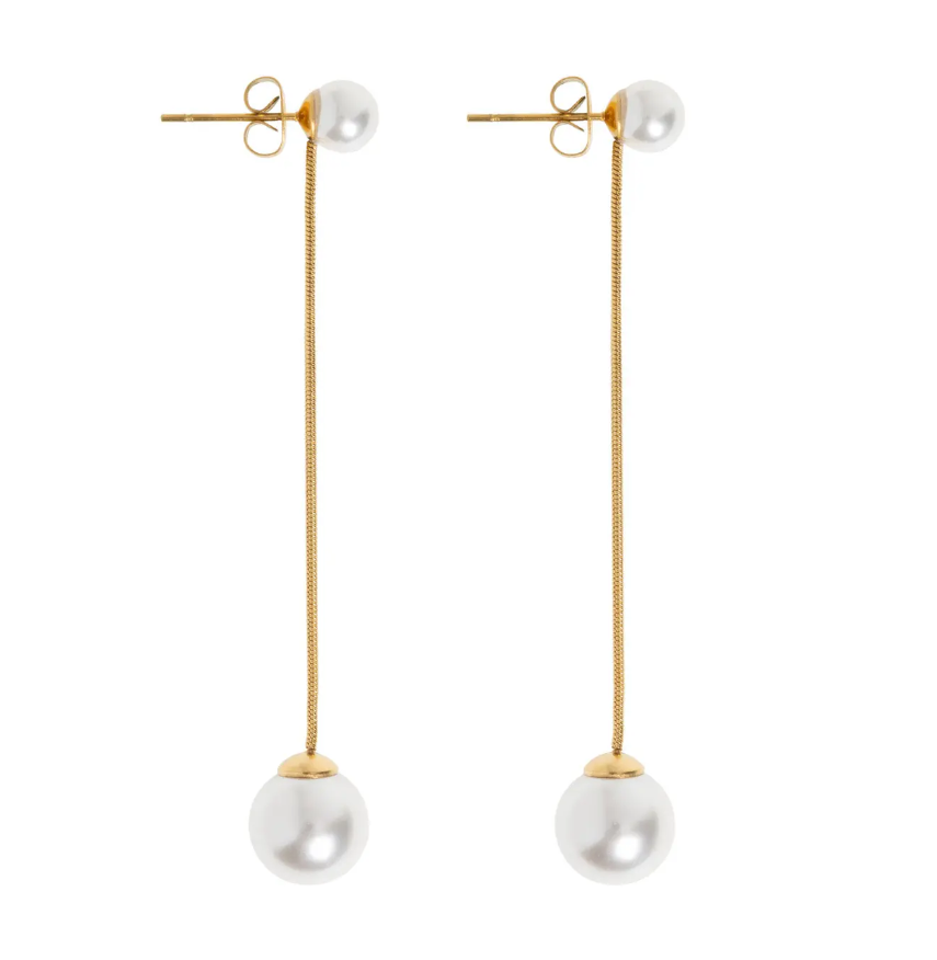 Estelle - Pearl Chain Earrings Stainless Steel