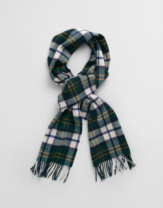 HERRINGBONE CHECK WOOL WOVEN SCARF