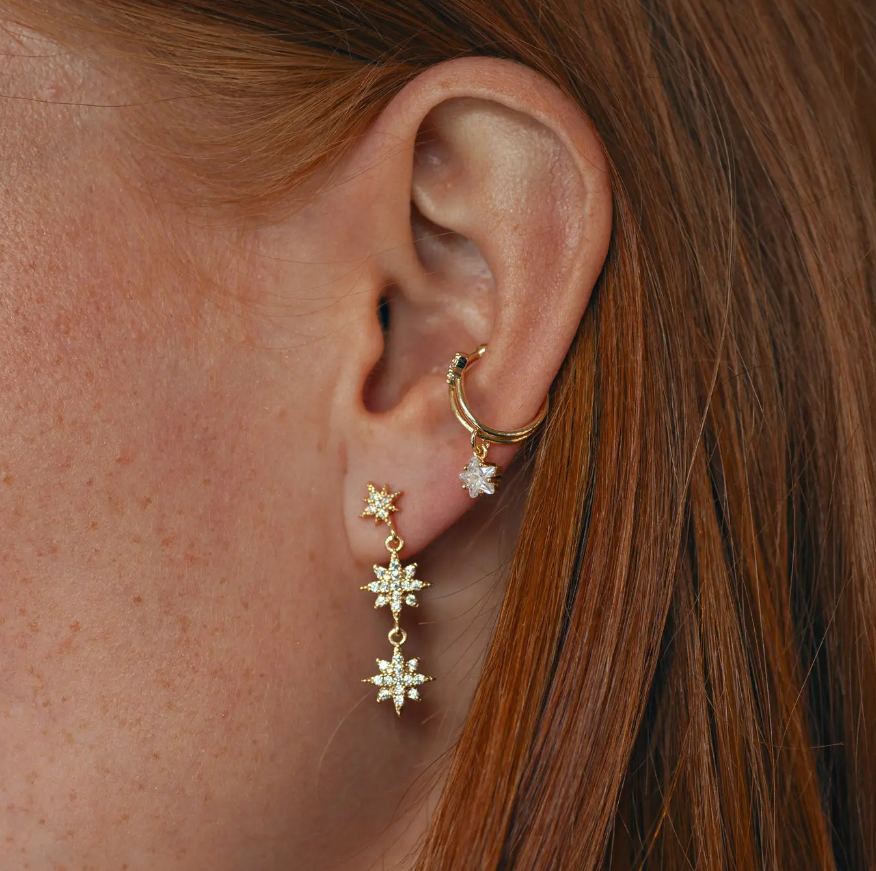 Eliza - Dangling Crystal Ear Cuff