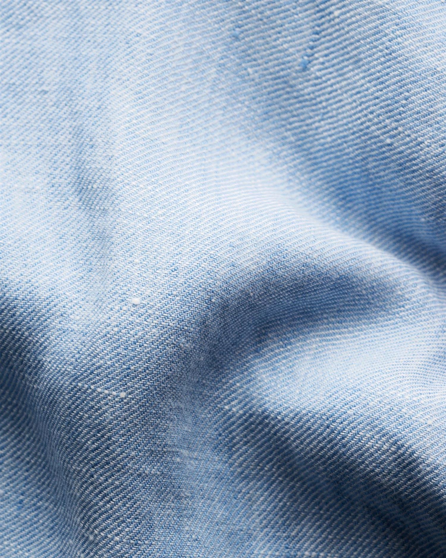 LIGHT BLUE SOLID TWILL LINEN CONTEMPORARY SHIRT