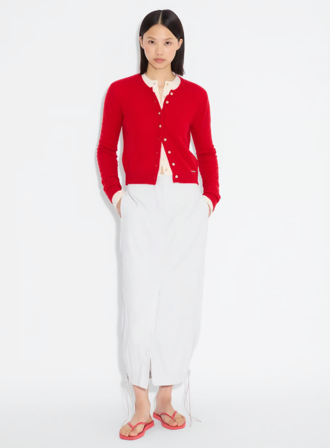 W CASHMERE CARDIGAN-RED