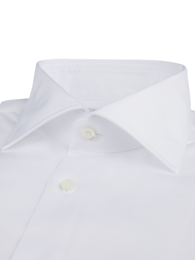 FRENCH CUFF WHITE TWILL SLIM SHIRT