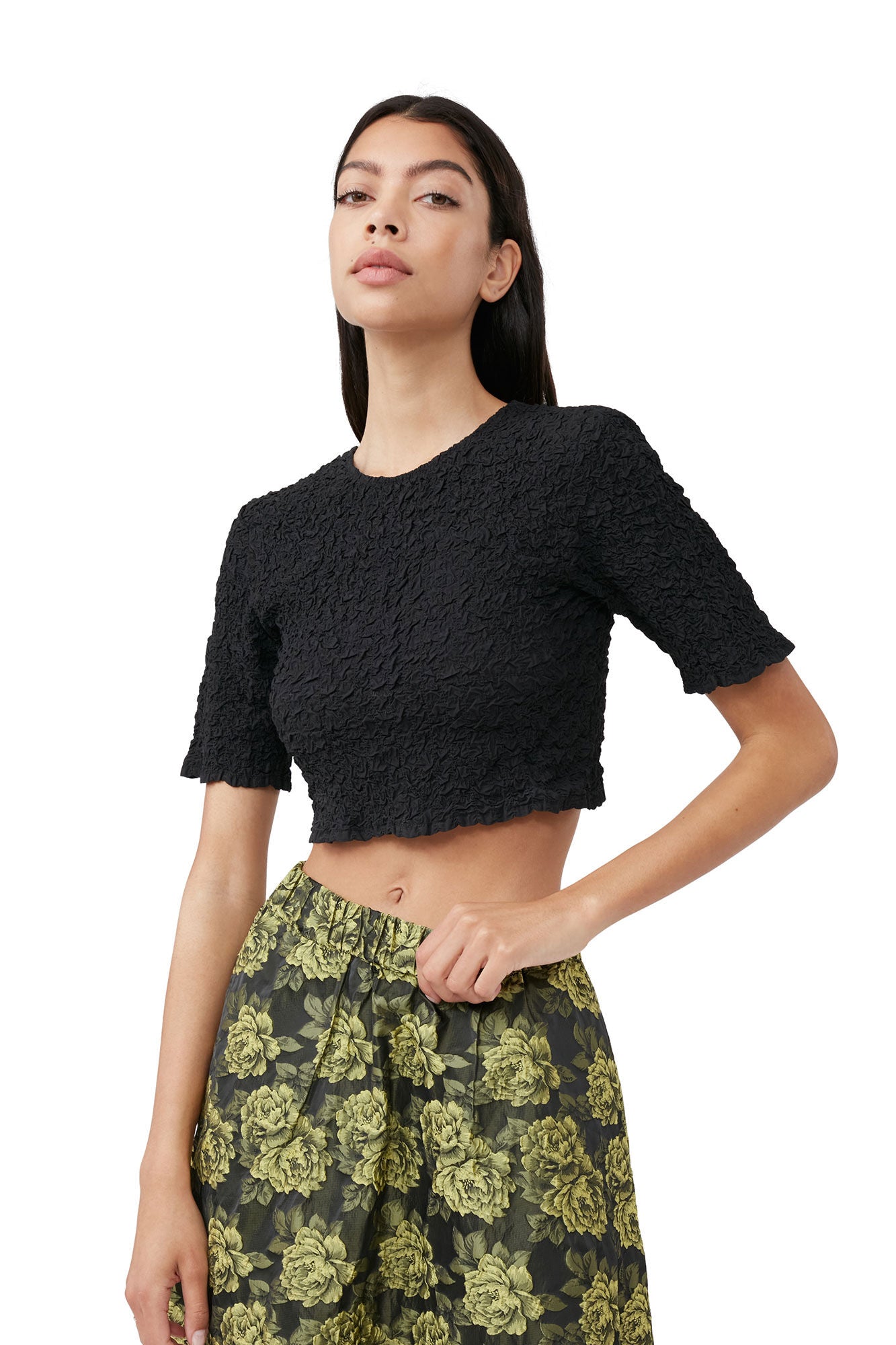 COTTON POPLIN O-N CROPPED TOP