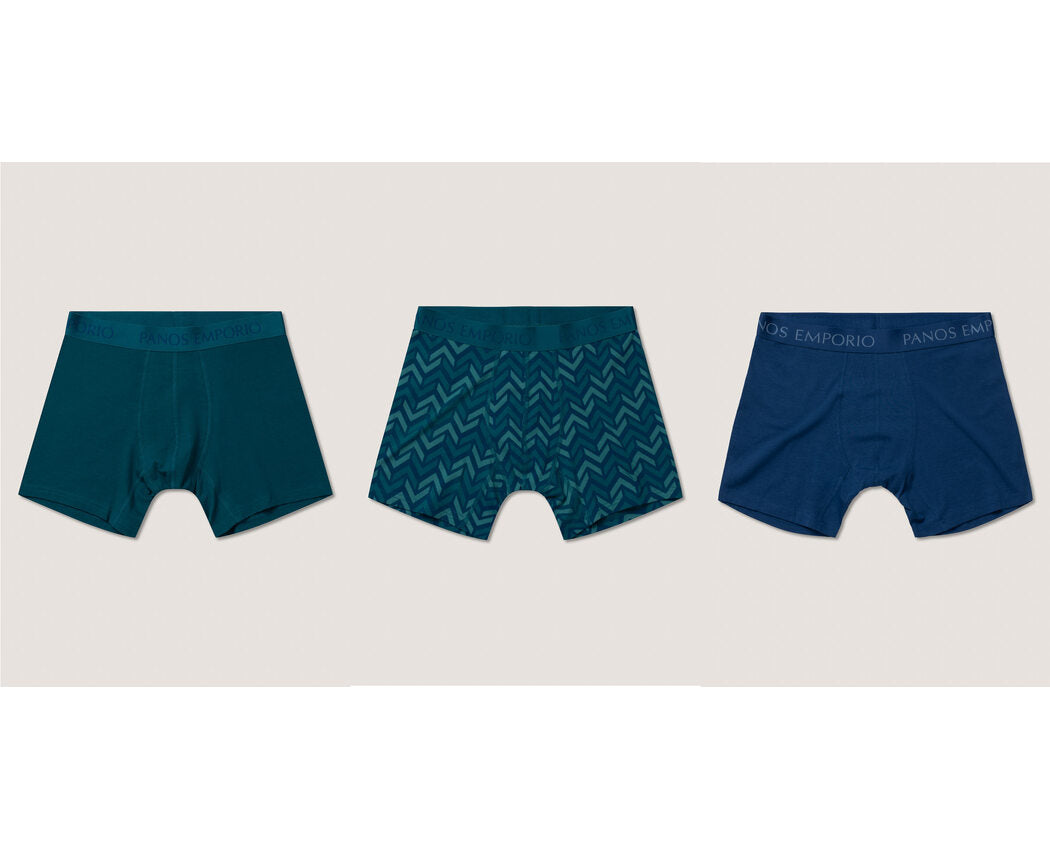 3PK BASE BAMBOO BOXER DEEP TEAL