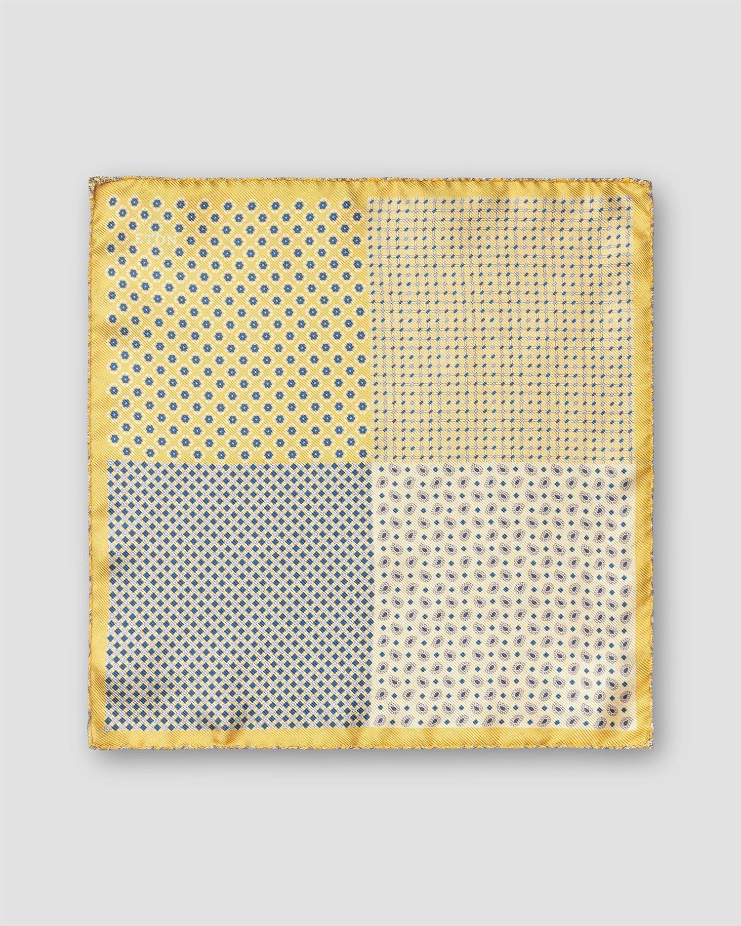 YELLOW FOUR SIDED SILK POCKET SQUARE