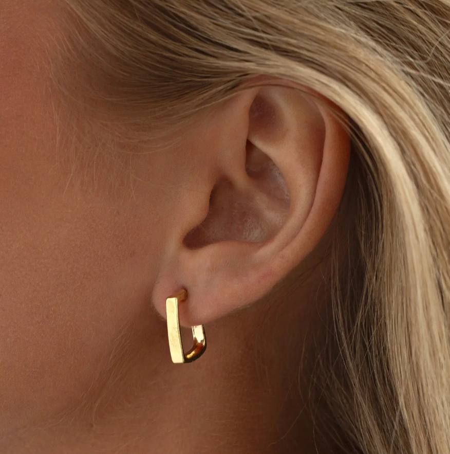 MAX SQUARE HOOP STUD EARRINGS