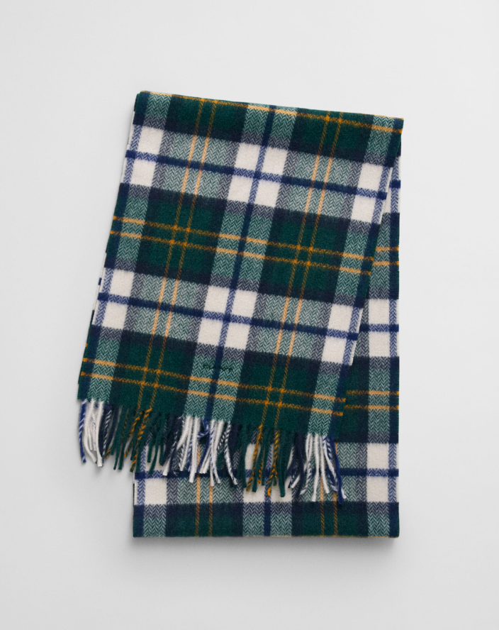 HERRINGBONE CHECK WOOL WOVEN SCARF