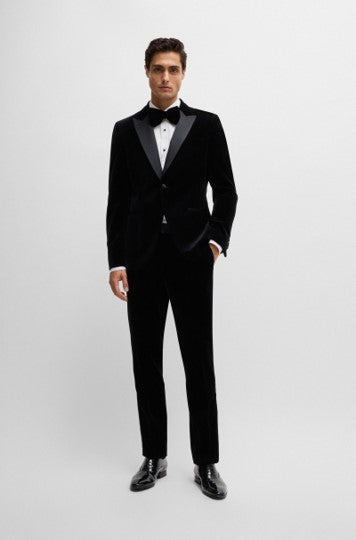 SLIM FIT TUXEDO JACKET IN PURE COTTON VELVET