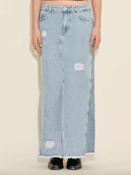 LOUISA LONG DENIM SKIRT