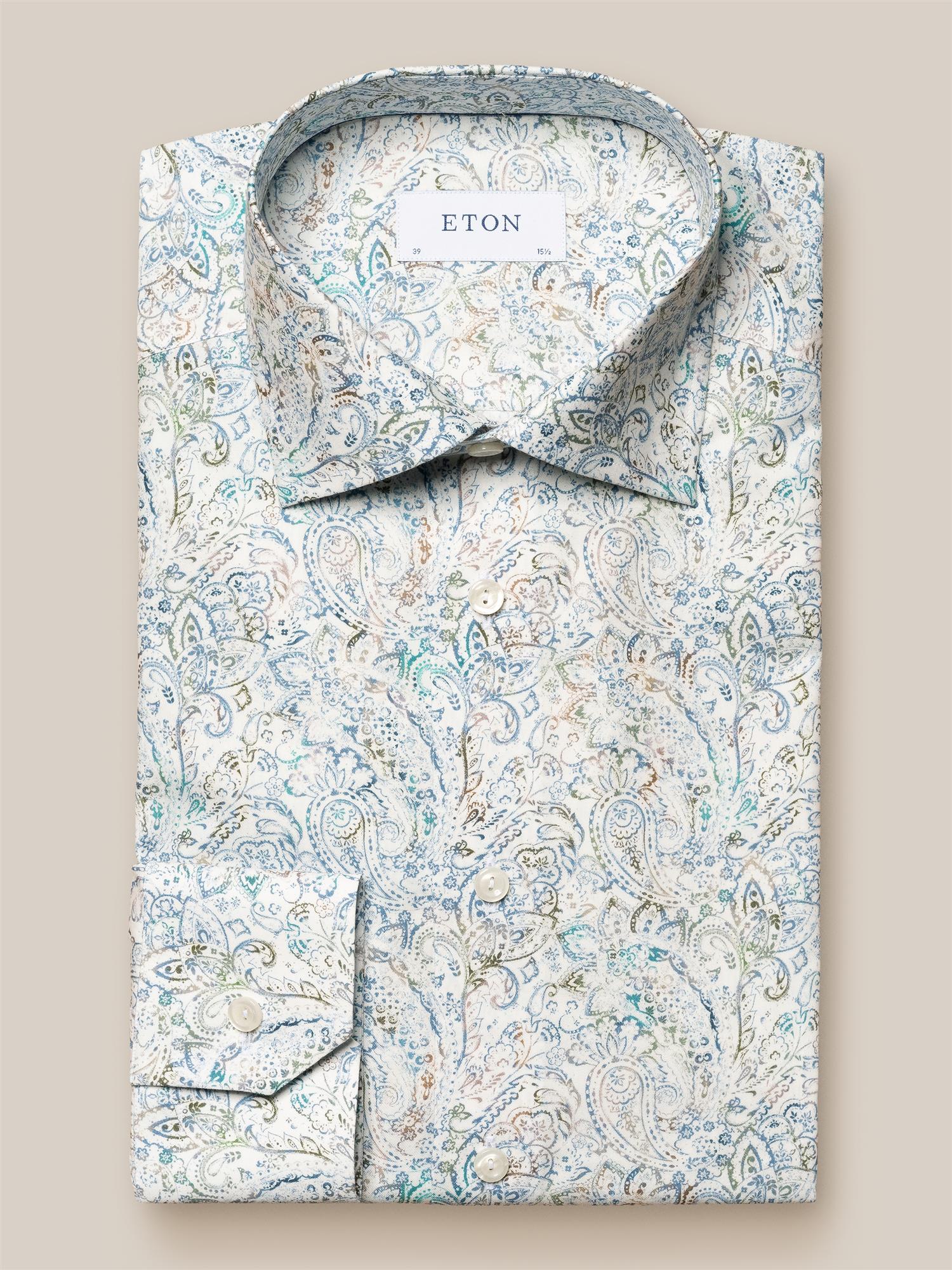 PAISLEY COTTON TENCEL CONTEMPORARY SHIRT SS24