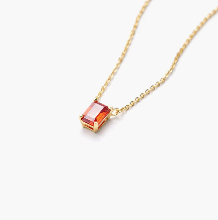 ONE STONE NECKLACEORANGE GOLD