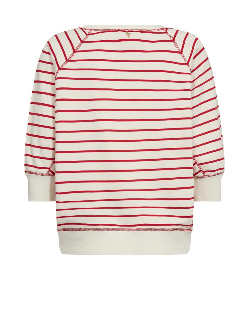 MMMAGGIE STRIPE SWEATSHIRT-CHINESE RED