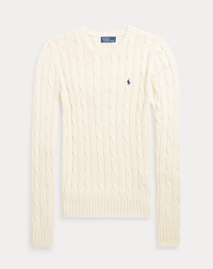 Cable-Knit Cotton Crewneck Jumper