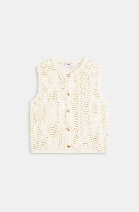 GEMI GILET BLANC CASSE