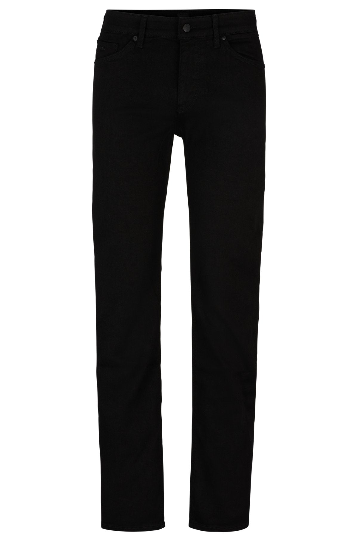 REGULAR-FIT JEANS IN BLACK-BLACK ITALIAN DENIM